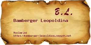Bamberger Leopoldina névjegykártya